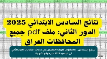 نتائج السادس.. بالخطوات طريقة الحصول على درجات امتحانات الدور الثاني في البصرة 2025 عبر موقع نتائجنا